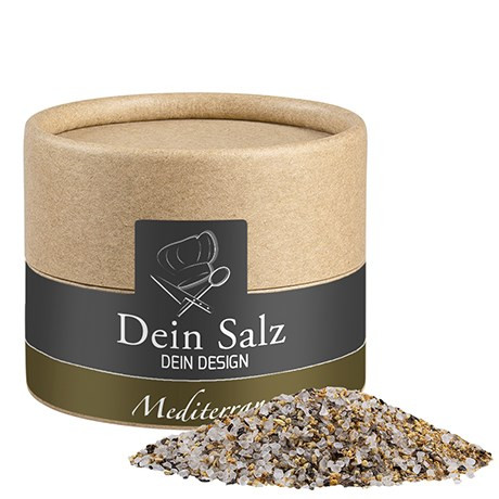 Mediterranes Salz, ca. 50g, Biologisch abbaubare Eco Pappdose Mini