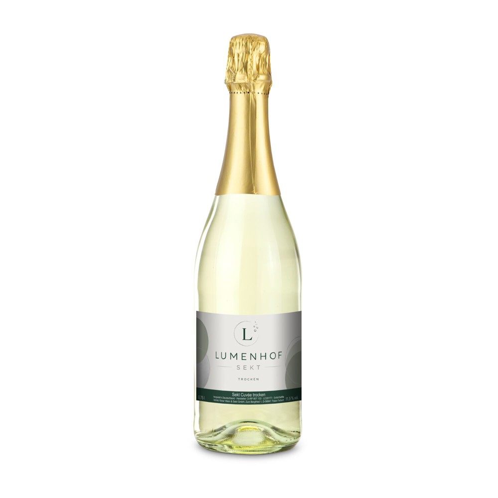 Sekt Cuvée - Flasche klar - Kapselfarbe Gold, 0,75 l