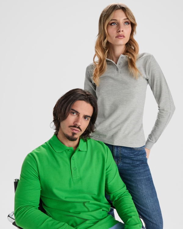 LANGÄRMELIGES POLOSHIRT ESTRELLA WOMAN S/XL HEATHER GREY