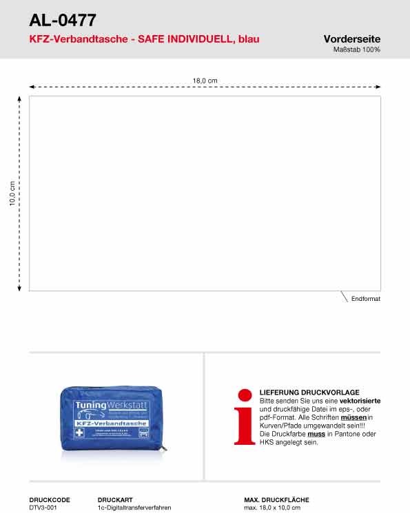 Allflash KFZ-Verbandtasche, SAFE INDIVIDUELL