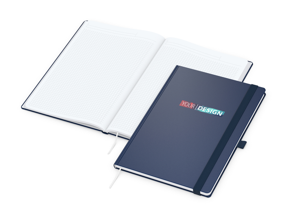 Notizbuch Vision-Book EXPRESS, A4, White, Winkelkaro, dunkelblau