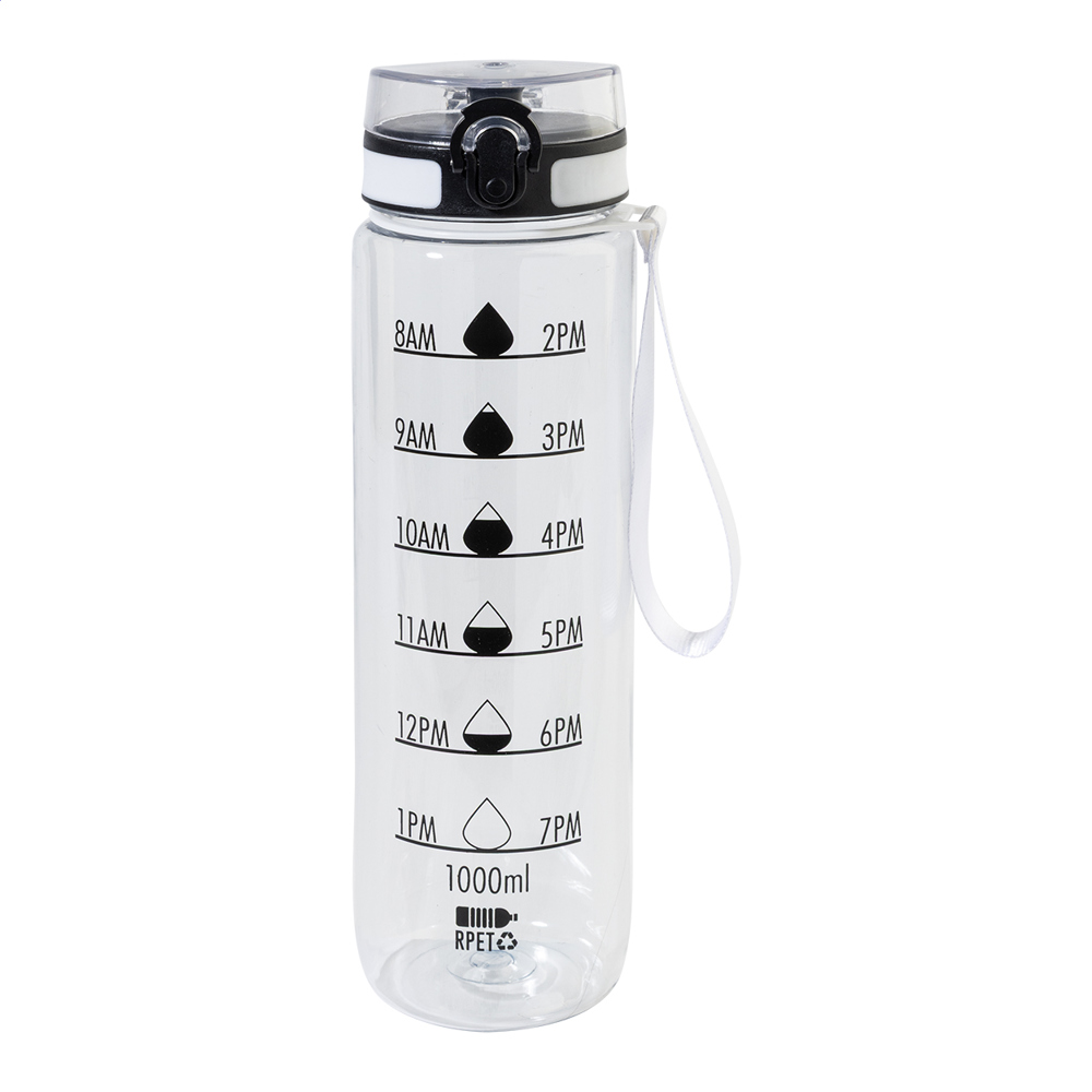 Sipcount - RPET Flasche mit Motivationsanzeige - transparent