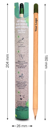 Nachhaltiger Plant-a-Tree Mini-Stift mit Samenkapsel – Inklusive bedruckter Präsentationskarte
