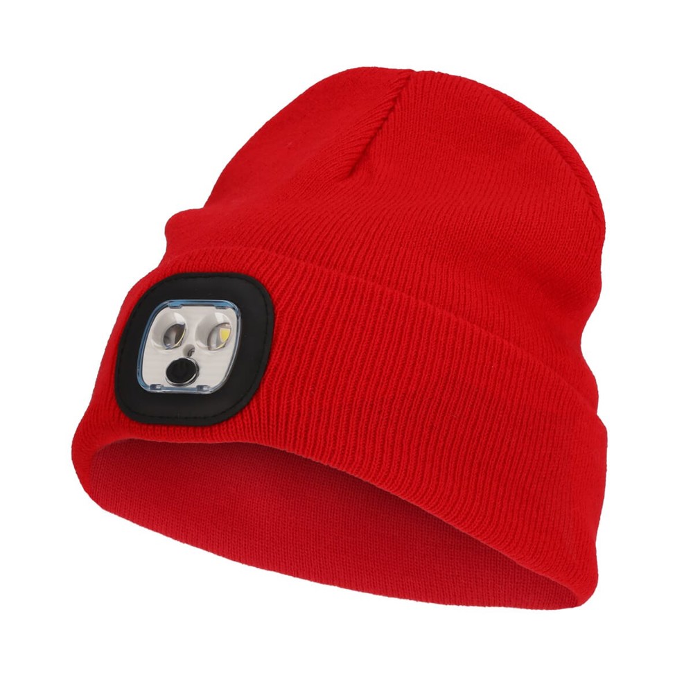 Nilton's Strickmütze mit LED - Rot (PMS 199c) / Rot