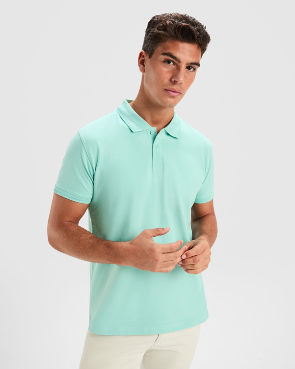 POLOSHIRT WOS S/2XL HEATHER GREY