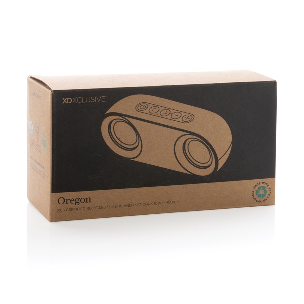 Oregon 10W Lautsprecher aus RCS recyc. Kunststoff und Kork