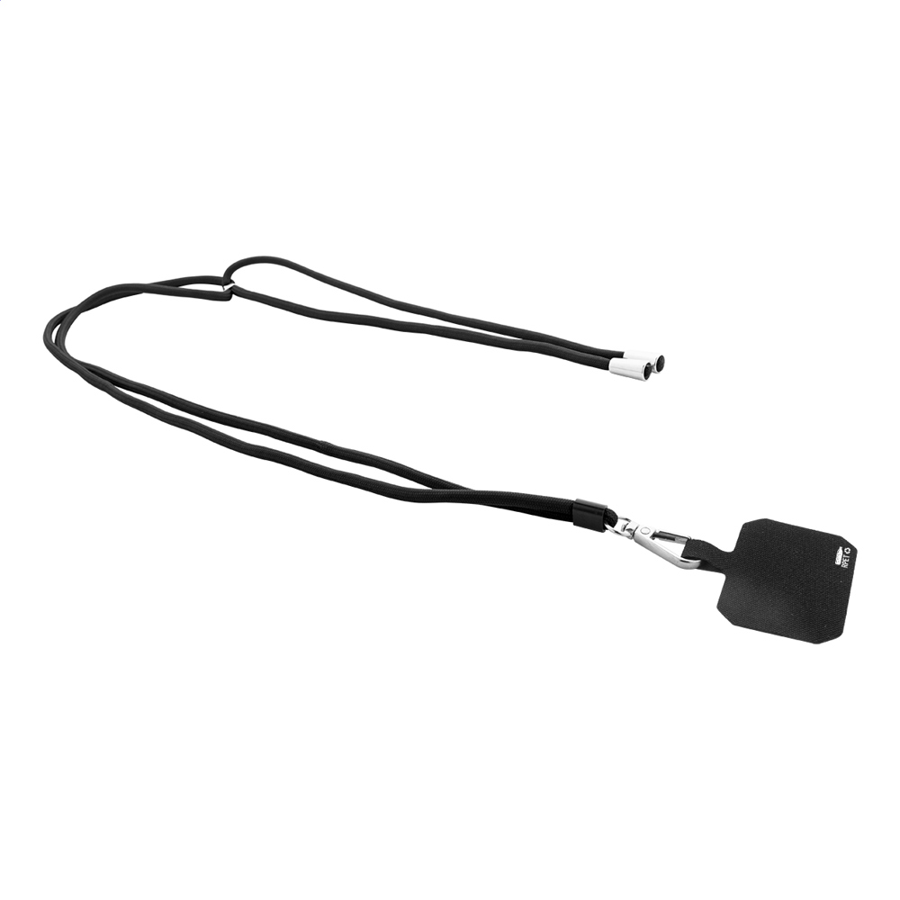 Corphon - RPET-Handyhalter-Lanyard - Schwarz