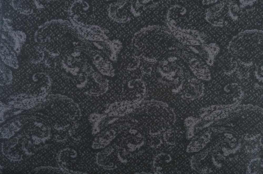 Winterschal unisex aus 100% gebrushter Seide, Seidenschal für Damen und Herren - Schal für Herbst und Winter - Größe 30 x 180 cm - Schwarz Grau Paisley