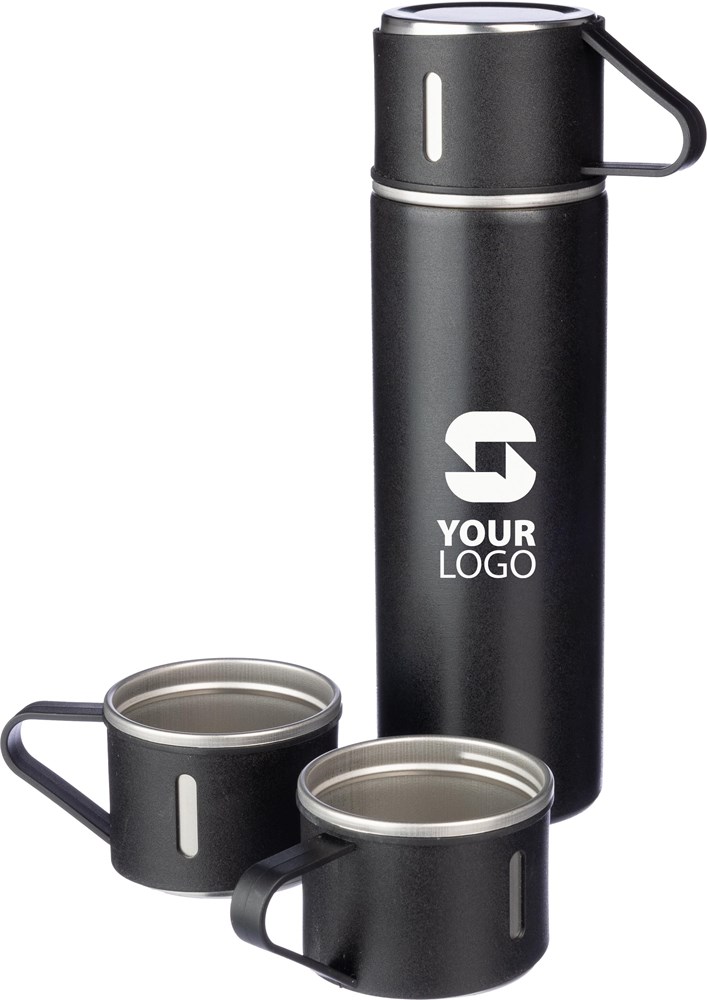 Thermosflaschen-Set | Edelstahl | 420 ml + 2 Becher