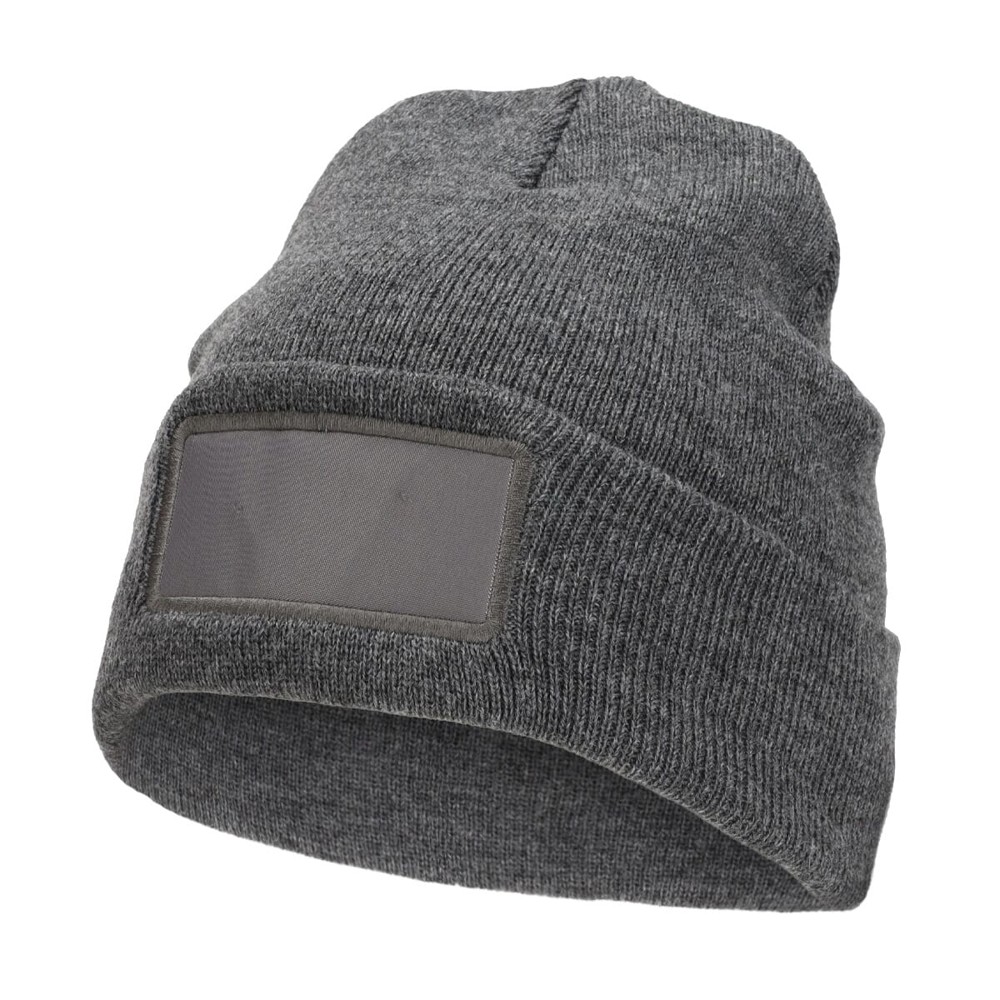 Nilton's Strickmütze mit Label - Grau-meliert (PMS 4287c) / Grau-meliert