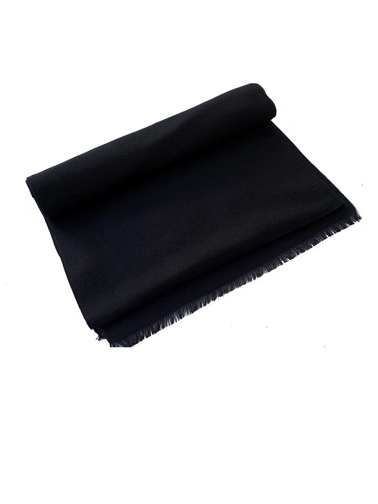Winterschal unisex aus 100% gebrushter Seide, Seidenschal für Damen und Herren - Schal für Herbst und Winter - Größe 30 x 180 cm - Schwarz
