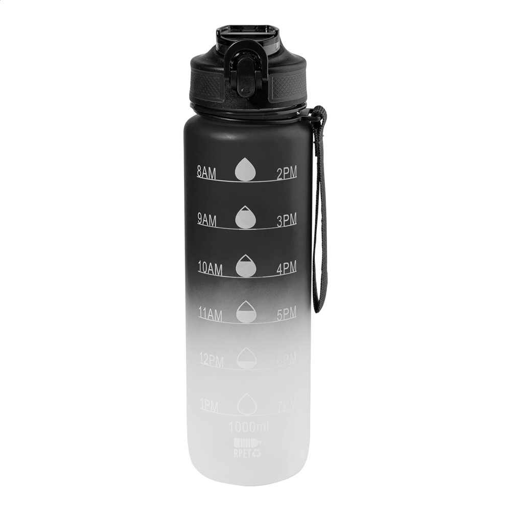 Sipgrade - RPET Flasche mit Motivationsanzeige - Schwarz