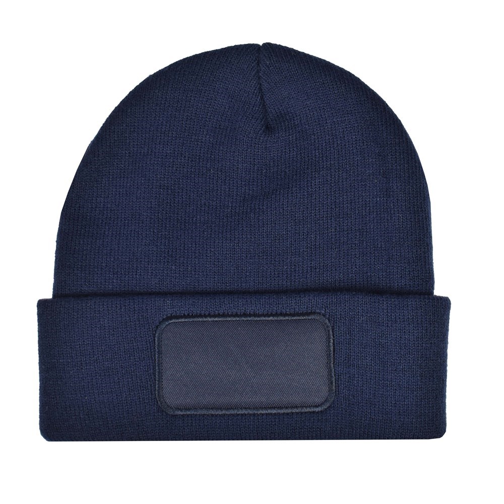 Nilton's Strickmütze mit Label 100% rPET - Navy (PMS 533c) / Navy