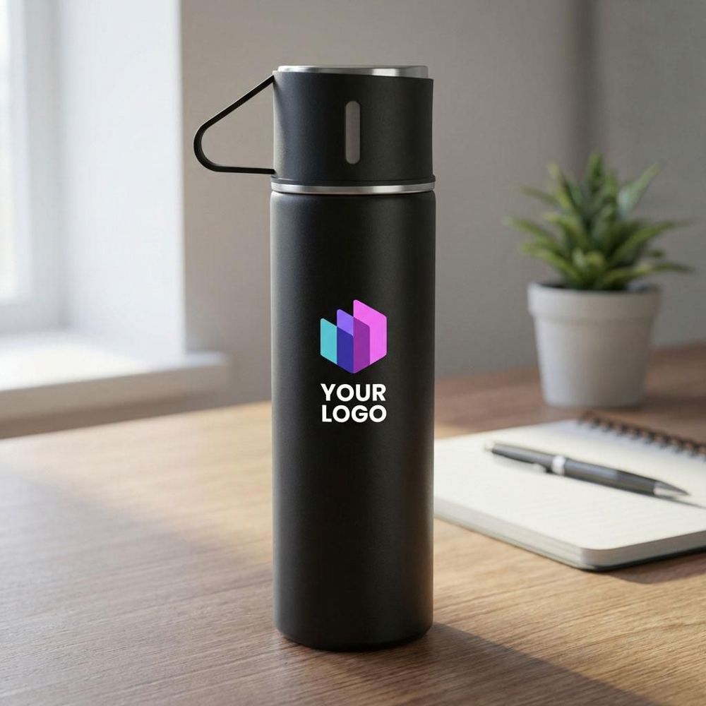 Thermosflaschen-Set | Edelstahl | 420 ml + 2 Becher