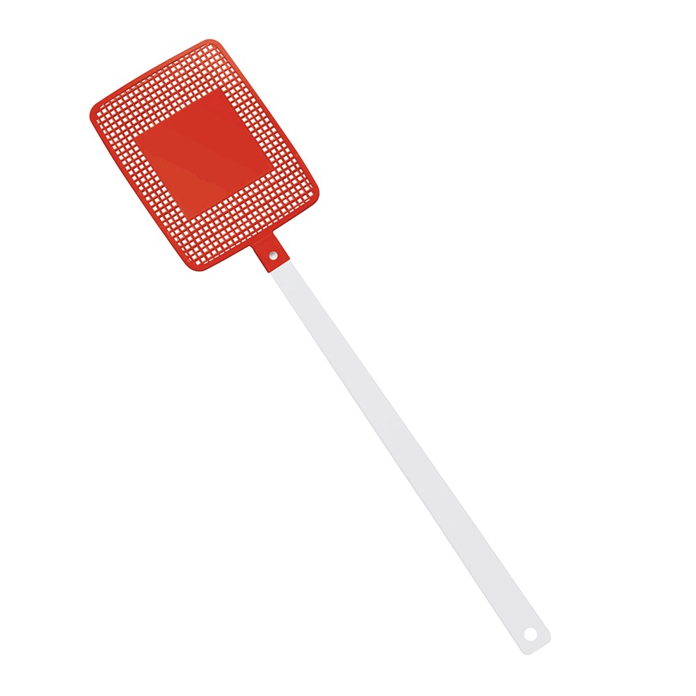 Fliegenklatsche "Rechteck" - weiß/rot