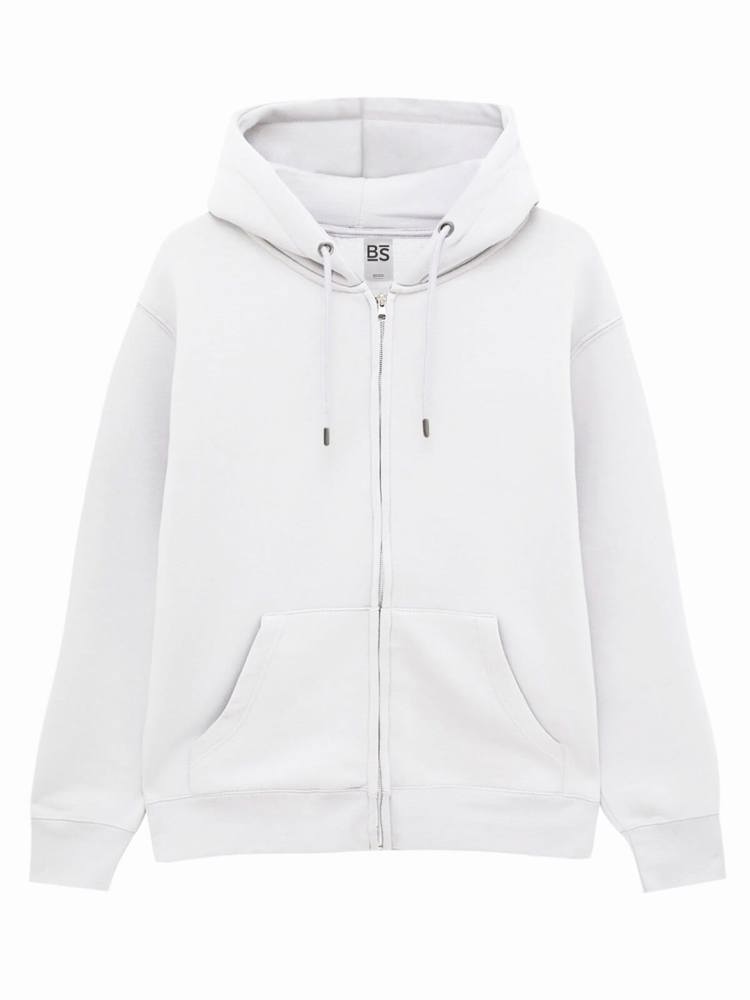 BS Vega Hoodie mit durchgehendem Reißverschluss, 280 gr/m² - Weiß (White)
