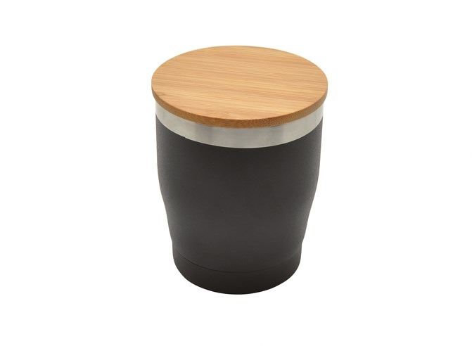 Doppelwandiger Edelstahlbecher 'Nagano' mit Bambusdeckel (L)