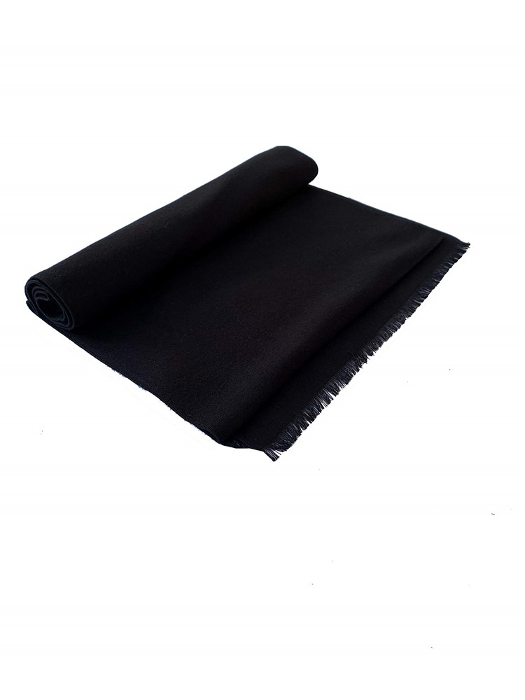 Winterschal unisex aus 100% gebrushter Seide, Seidenschal für Damen und Herren - Schal für Herbst und Winter - Größe 30 x 180 cm - Schwarz
