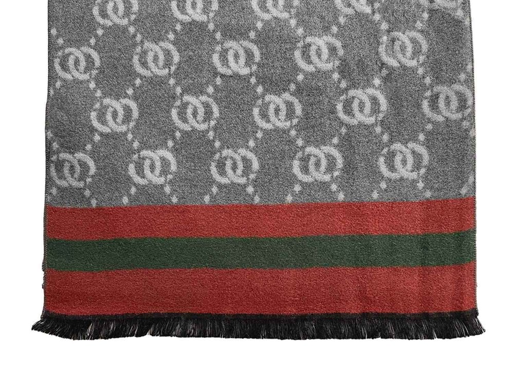 Winterschal unisex aus 100% gebrushter Seide, Seidenschal für Damen und Herren - Schal für Herbst und Winter - Größe 30 x 180 cm - Grau Blau Rot