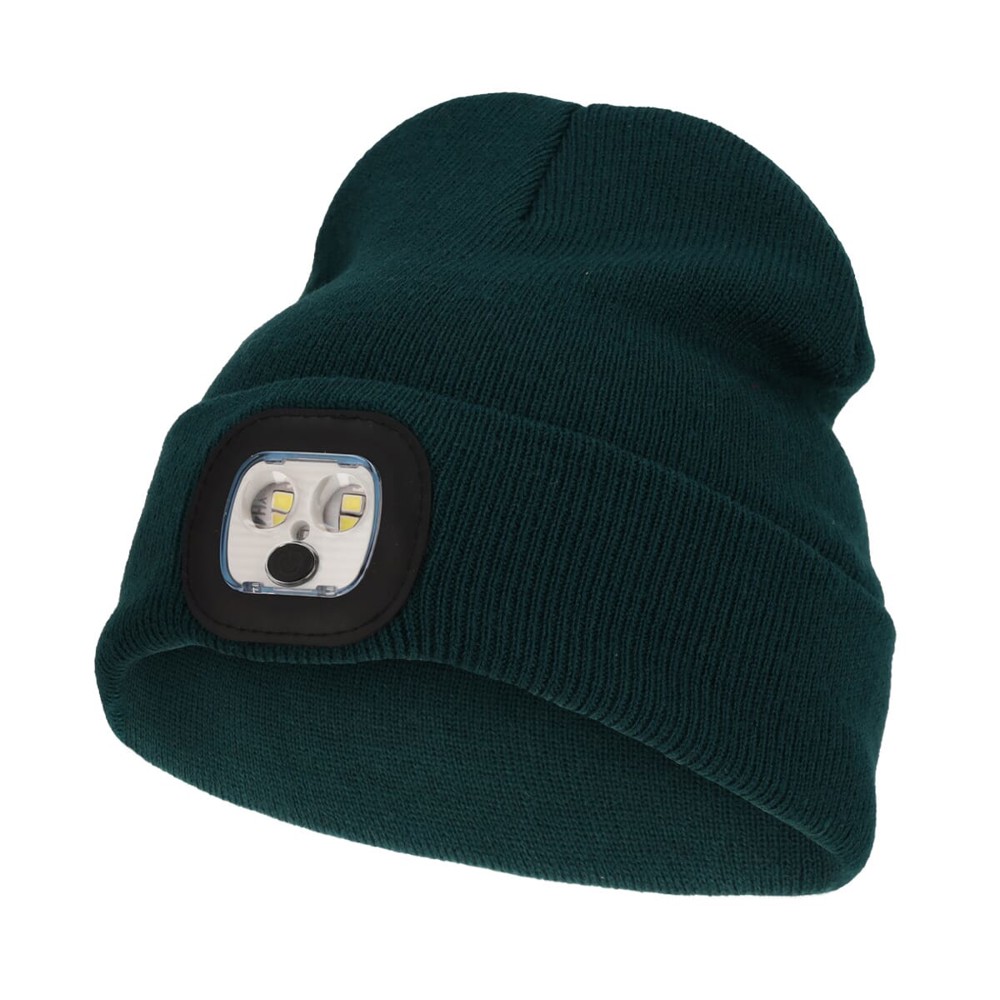 Nilton's Strickmütze mit LED - Flaschengrün (PMS 3308c) / Flaschengrün