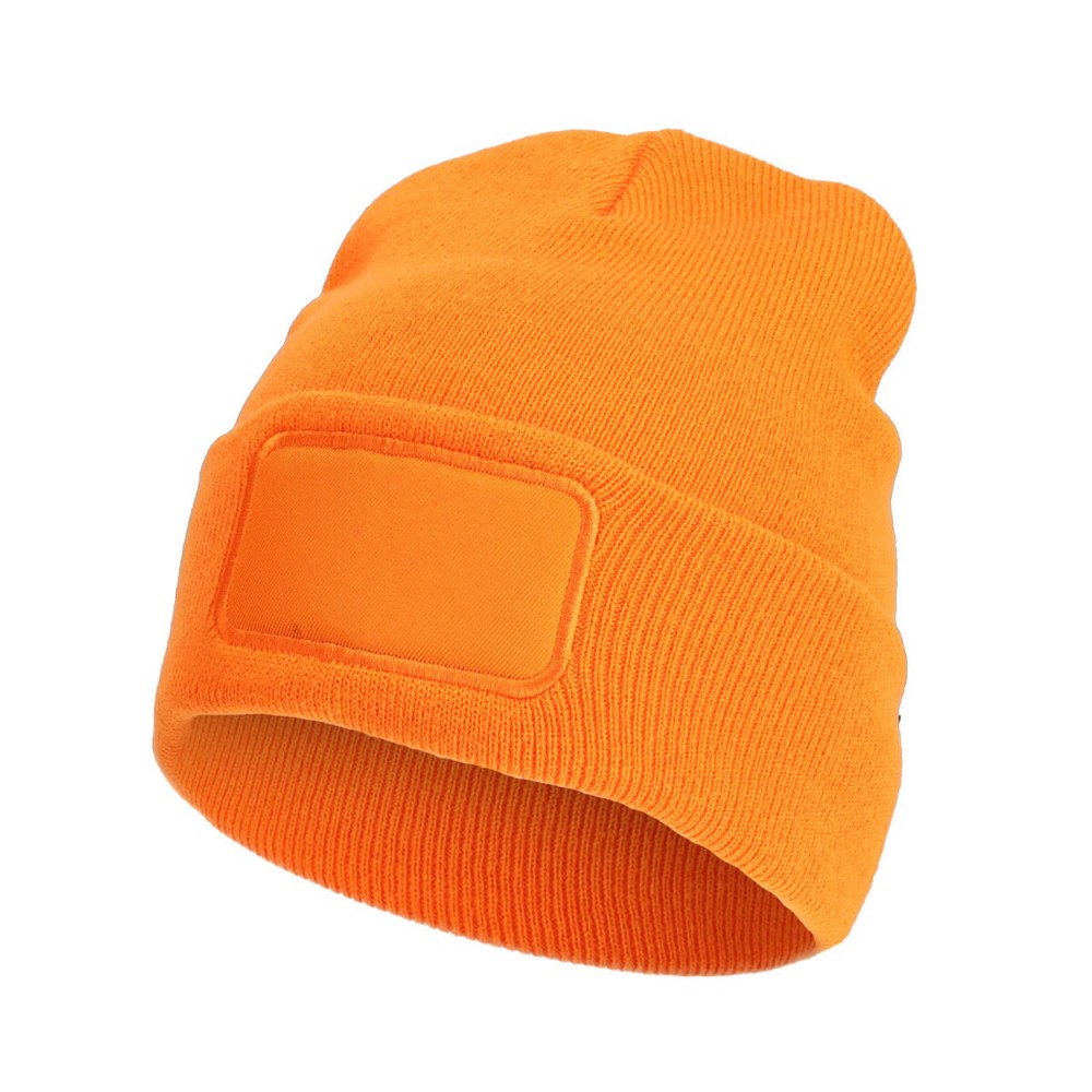 Nilton's Strickmütze mit Label - Orange (PMS 165c) / Orange