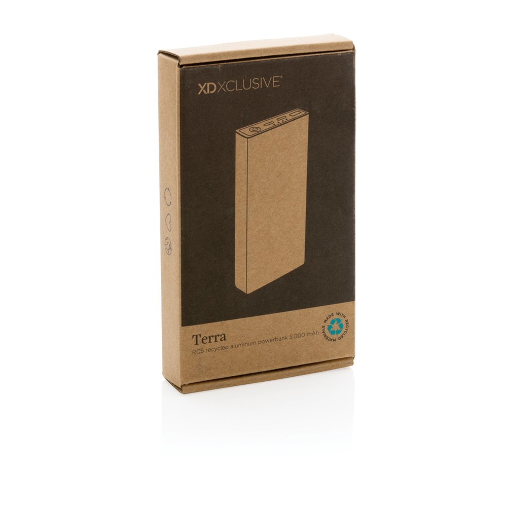 Terra 5.000 mAhPowerbank aus RCS recyceltem Aluminium