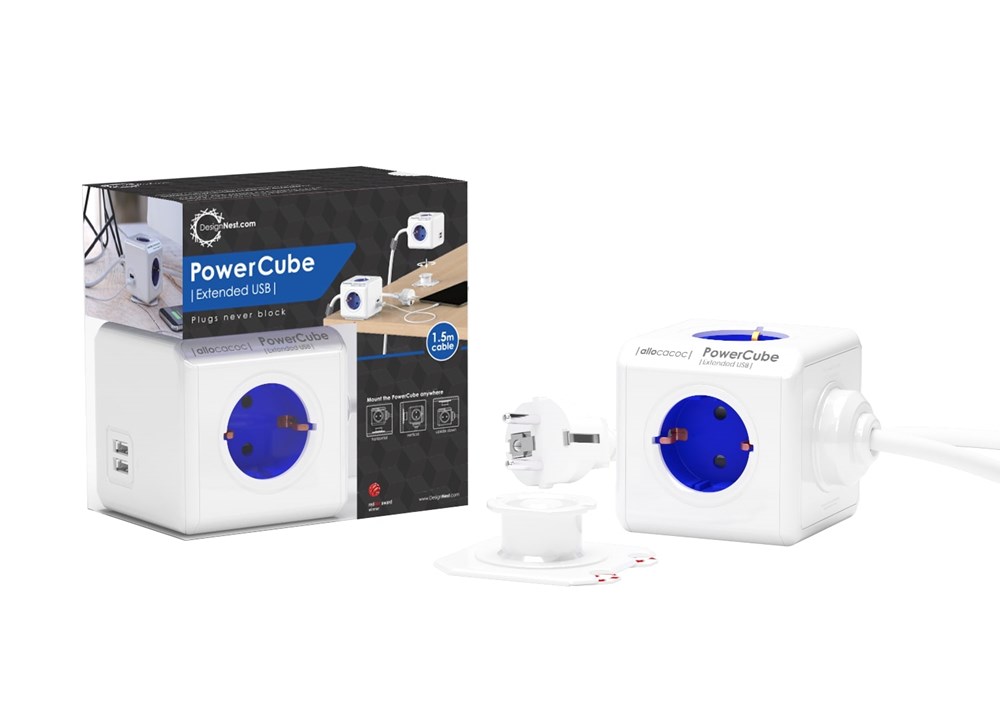 PowerCube Extended Duo USB, 1.5mtr cable