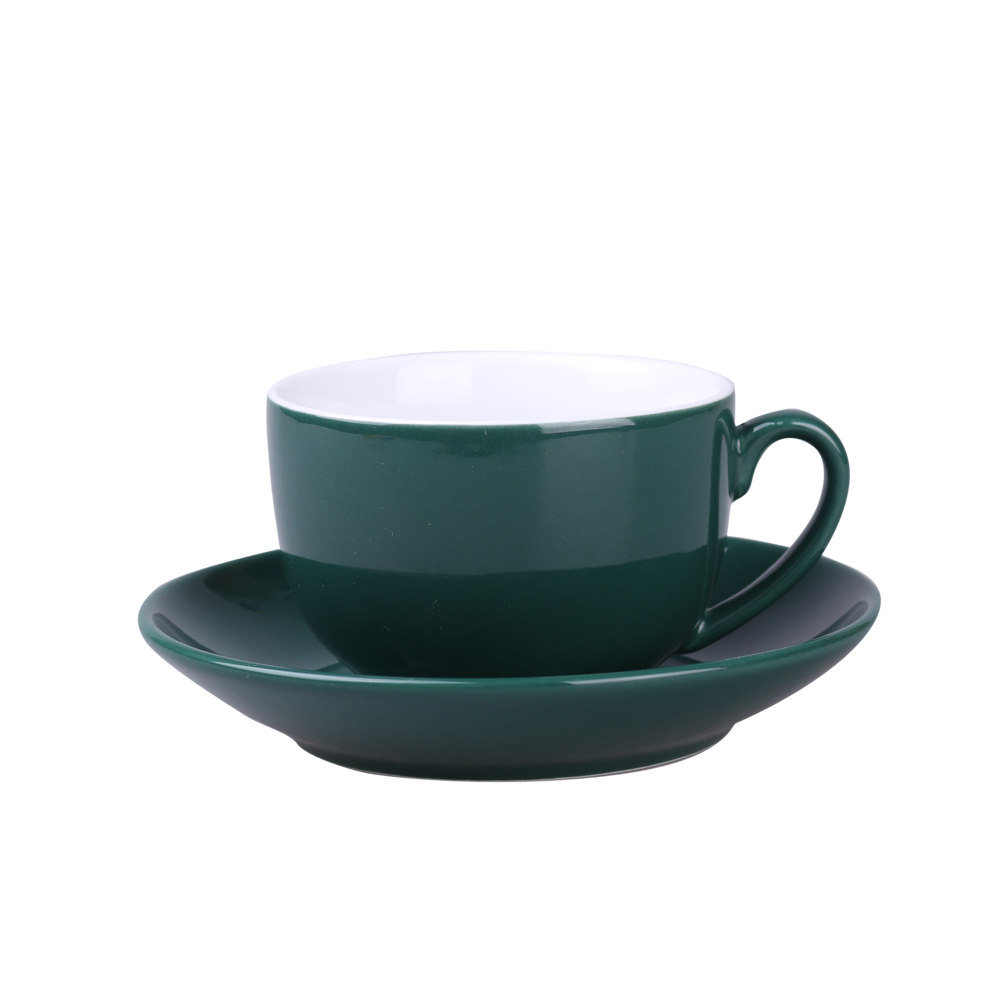Tasse Sonata Premium 220ml dunkelgrün/weiß