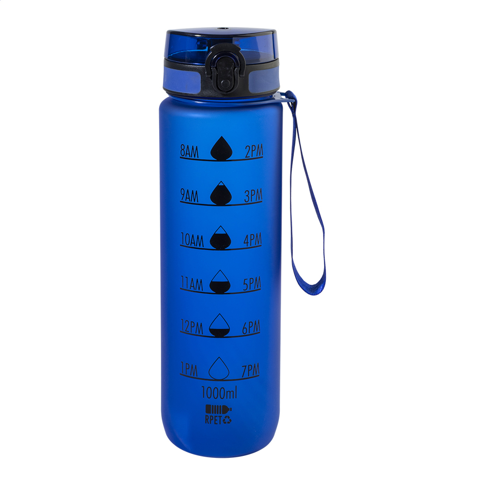 Sipcount - RPET Flasche mit Motivationsanzeige - blau