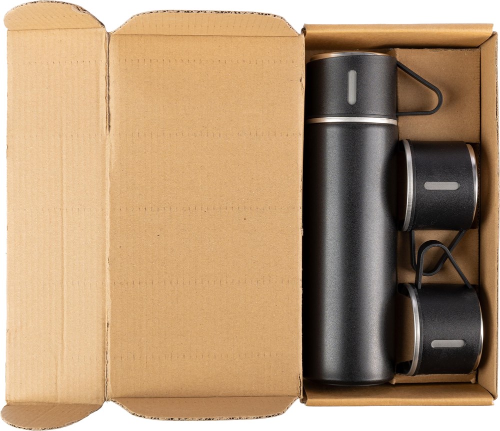 Thermosflaschen-Set | Edelstahl | 420 ml + 2 Becher