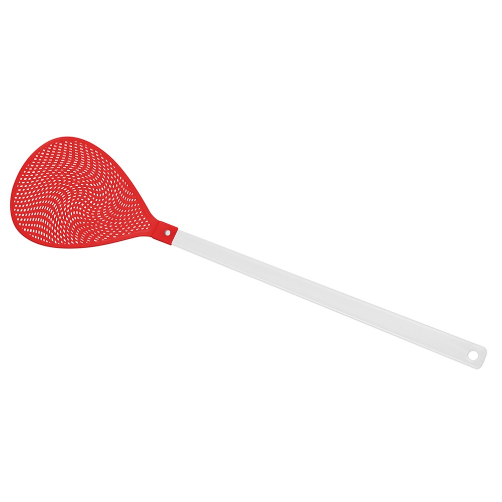 Fliegenklatsche "Oval" - weiß/rot