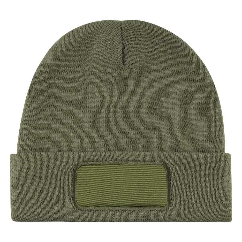 Nilton's Strickmütze mit Label - Olivgrün (PMS 7764c) / Olivgrün