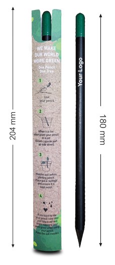 Nachhaltiger Plant-a-Tree Mini-Stift mit Samenkapsel – Inklusive bedruckter Präsentationskarte