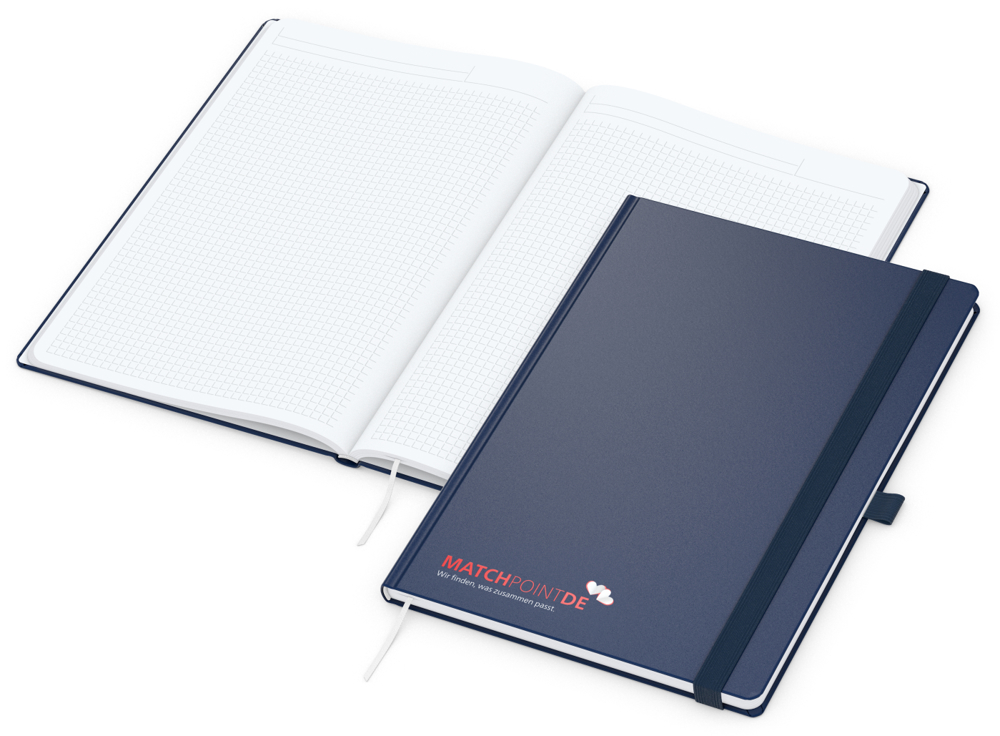 Notizbuch Vision-Book EXPRESS, A4, White, Winkelkaro, dunkelblau