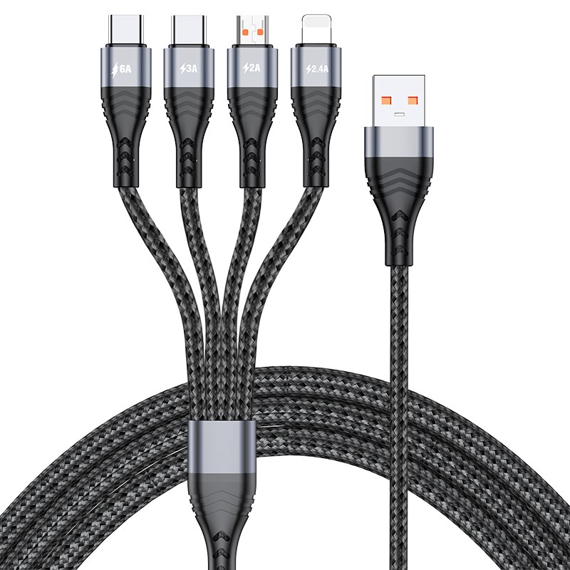Highspeed Ladekabel "Duo USB-C" grau