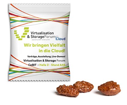 Gebrannte Mandeln im Werbetütchen