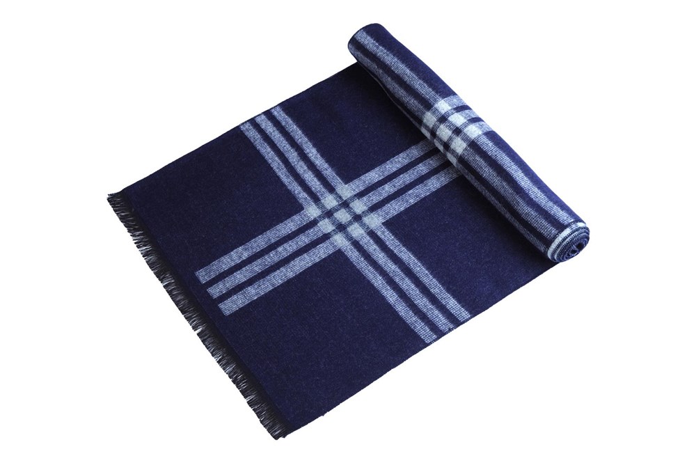Winterschal für Damen und Herren - Flauschiger Winterschal für Herbst und Winter - Kaschmir feeling - 30 x 180 cm - Blau Grau