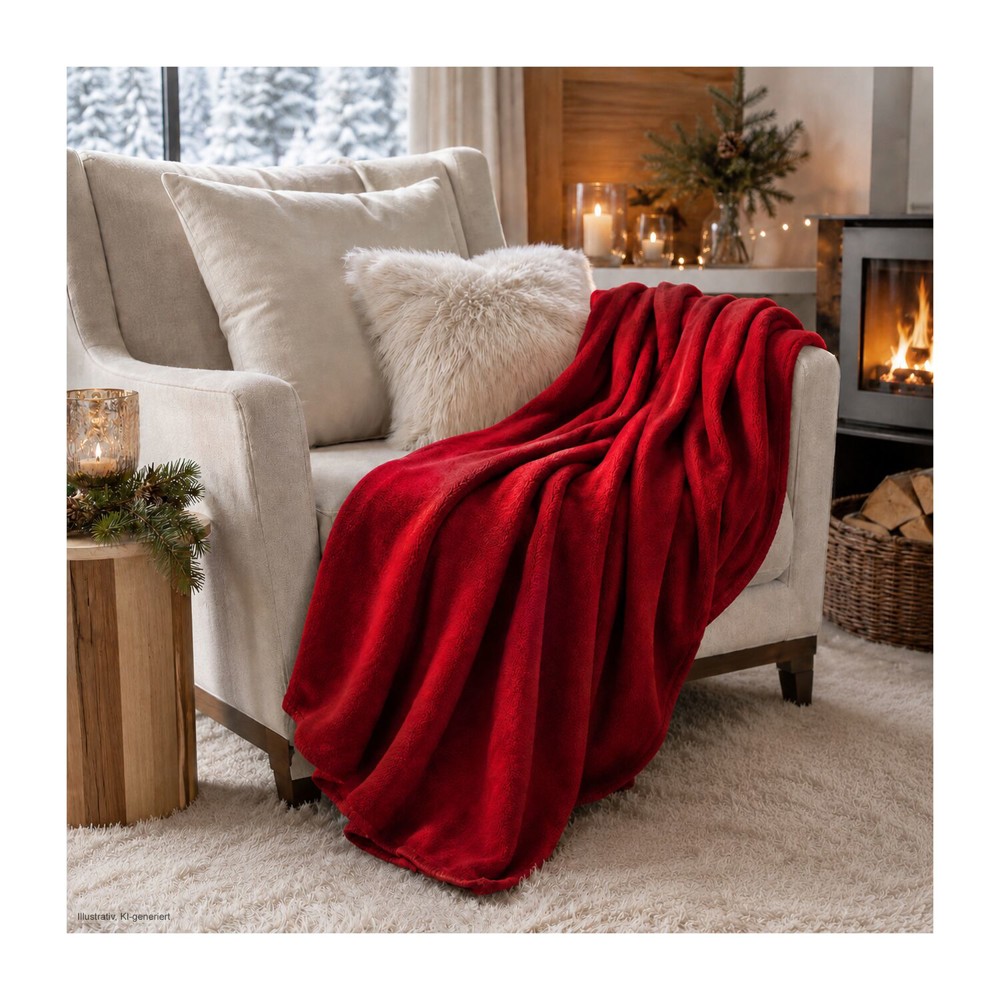 Fleecedecke Basic rot - 120 x 150 cm, 180 g/m²