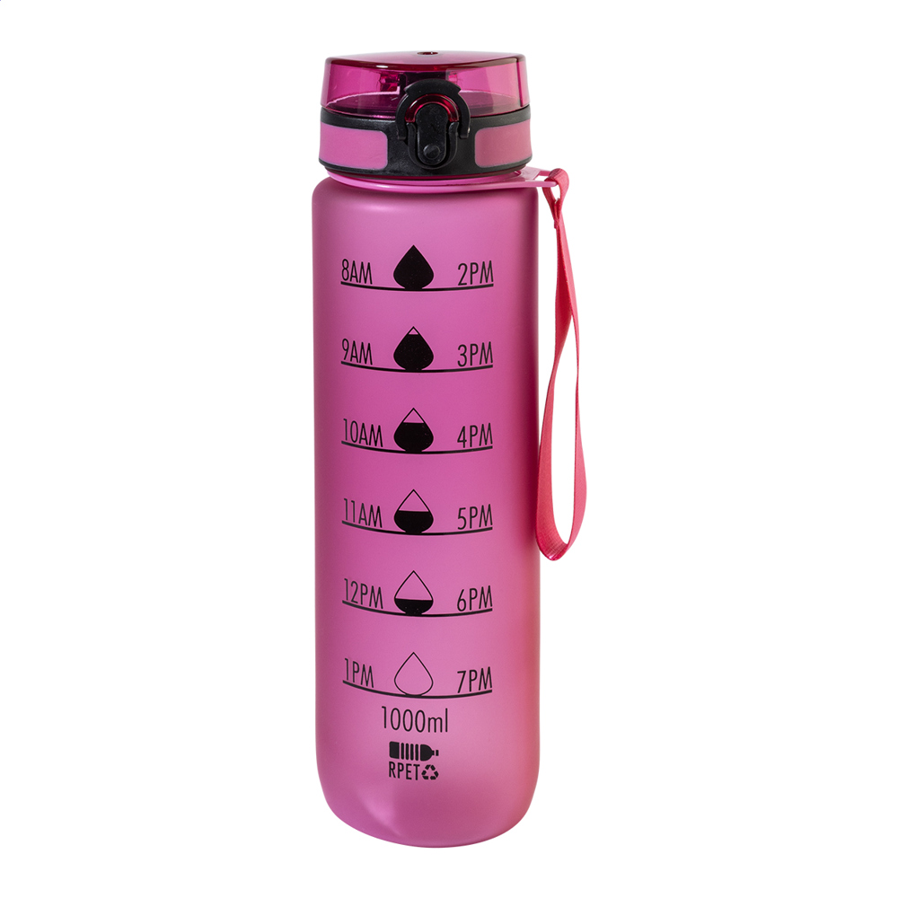 Sipcount - RPET Flasche mit Motivationsanzeige - pink